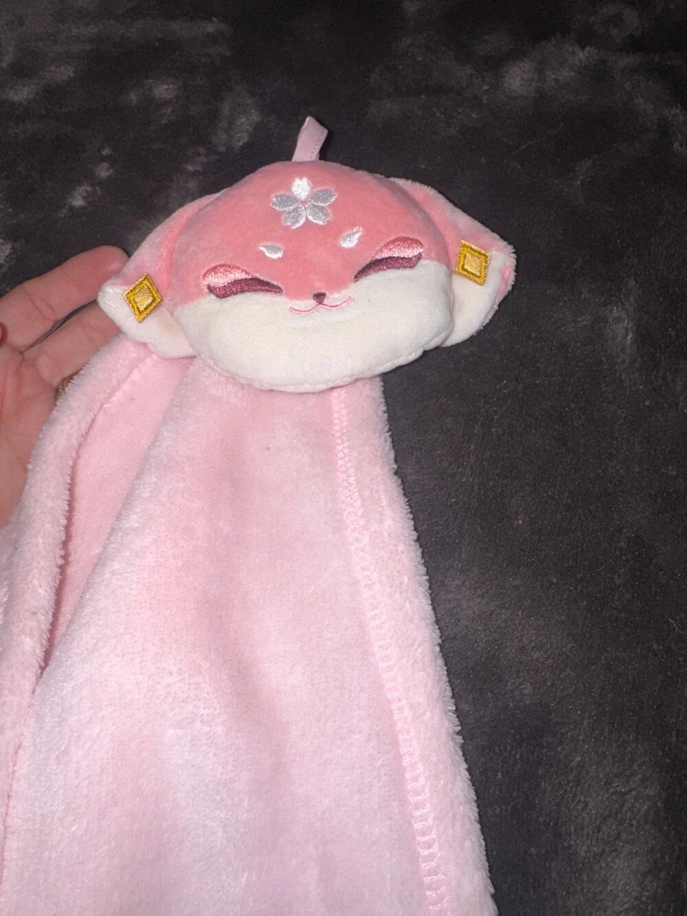 GENSHIN IMPACT Plush Hand Towel Pink Soft Plush Fox Charm